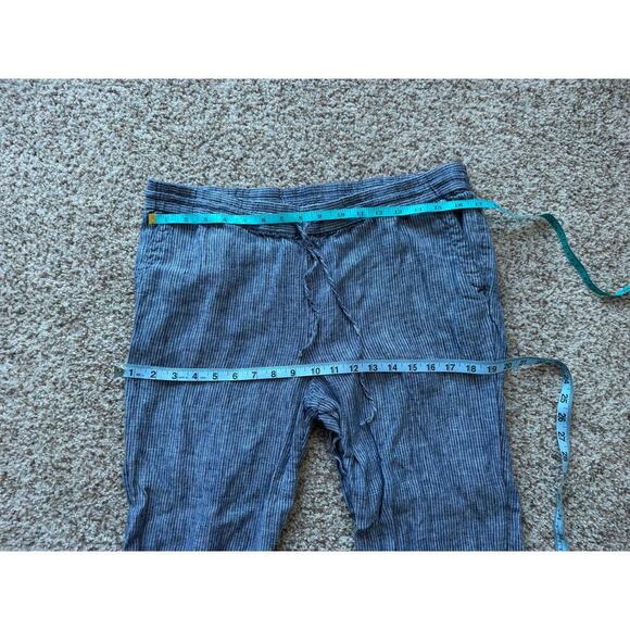 TALBOTS LINEN pants size women's 12; blue & white - Picture 4 of 8